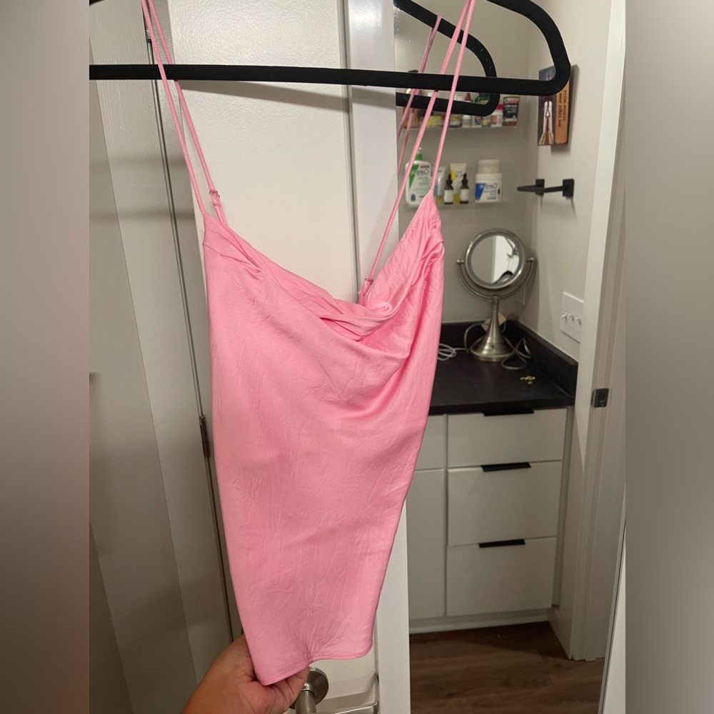 Zara pink silk tank-S